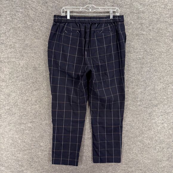 Tommy Hilfiger Pants Women 14 Blue Plaid High Rise Chino Flat Front Pockets - Picture 2 of 9